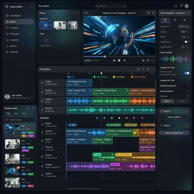Nexo Clip AI Video Editor Dashboard - Automated Viral Clip Generation and Analytics Engine